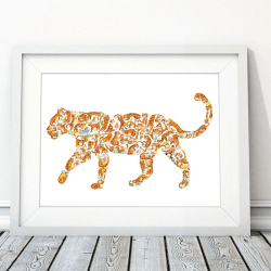 Image showing the T is for Tiger Alphabet Print, 40 x 30cm, Orange product.