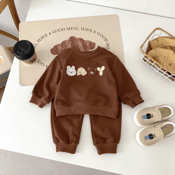 Image showing the The Autumn Bear Colour Tracksuit, 0 - 6 Months, Brown product.