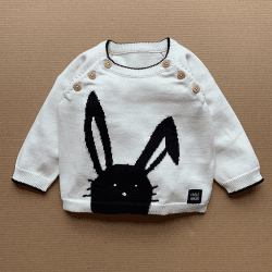 Image showing the Knitted Bunny Jumper, 3 - 6 Months, Natural White product.