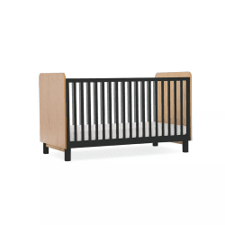 Image showing the Rafi Cot Bed excl. Mattress, Oak/Black product.