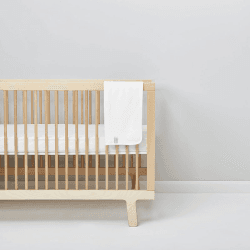 Image showing the Organic Cotton Cot Fitted Sheet, White product.
