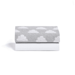 Image showing the SnuzPod Pack of 2 Bedside Crib Fitted Sheets, Cloud Nine product.