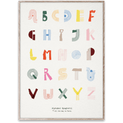 Image showing the All The Way To Paris Alphabet Spaghetti ENG Print, 50 x 70cm product.