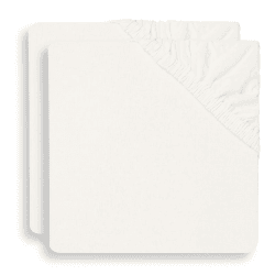 Image showing the Pack of 2 Jersey Fitted Cot Sheets, Ivory product.