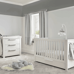 Image showing the Franklin 2 Piece Nursery Furniture Set (excl. Mattress), White Wash product.