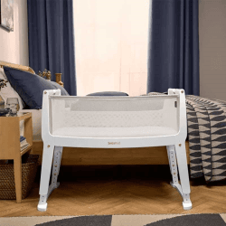 Image showing the SnuzPod Studio Bedside Crib, Paris White product.