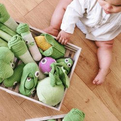 Image showing the Orso Leek Crochet Rattle, Green product.