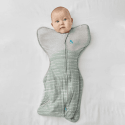 Image showing the Stage 1, Warm Swaddle Sleeping Bag, 2.5 Tog, 3 - 6 Months, Olive (Dreamer) product.