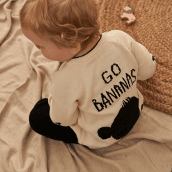 Image showing the Go Bananas Knitted Monkey Jumper, 3 - 6 Months, Natural White product.