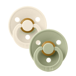 Image showing the Colour Pack of 2 Symmetrical Natural Rubber Latex Dummies, 0 Months+, Ivory / Sage product.