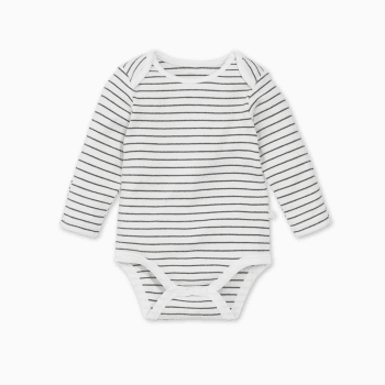 Image showing the Long Sleeve Bodysuit, 3 - 6 Months, Grey Stripe product.