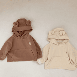 Image showing the Cozy Nozi Bear Hoodie, 0 - 6 Months, Brown product.