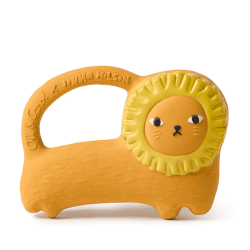 Image showing the Donna Wilson Richie Lion Natural Rubber Teether & Bath Toy, Yellow product.
