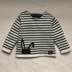 Image showing the Hop to it Striped Knitted Jumper, 6 - 12 Months, Natural White product.