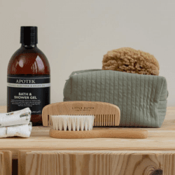 Image showing the Wooden Baby Brush & Comb Set product.