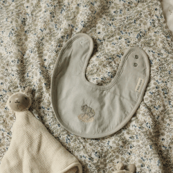 Image showing the Frog Embroidered Cotton Bib product.