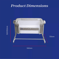 Image showing the Next2Me Magic Evo Bedside Crib, Desert Taupe product.
