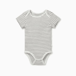 Image showing the Short Sleeve Bodysuit, 3 - 6 Months, Grey Stripe product.