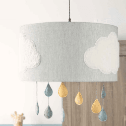 Image showing the Dream Upon A Cloud Lampshade, Cloud Grey product.