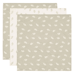 Image showing the Twig Pack of 3 Muslin Cloths, 70 x 70cm, Olive Green product.