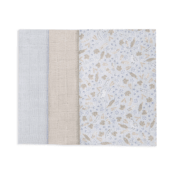 Image showing the Set of 3 Muslin Squares, 70 x 70cm, Nature Trail product.