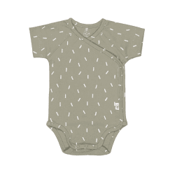 Image showing the Short Sleeve Bodysuit with Print GOTS, 3 - 6 Months, Speckles Olive product.