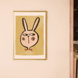 Image showing the Rabbit 2 Poster Print, 50 x 70cm, Mustard product.