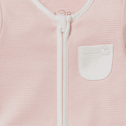 Image showing the Clever Zip Sleepsuit, 3 - 6 Months, Blush Stripe product.