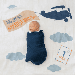 Image showing the Milestone Muslin Blanket & Cards Gift Set, Greatest Adventure product.