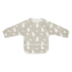 Image showing the Jollein x Miffy Waterproof Long Sleeve Bib, Olive Green product.