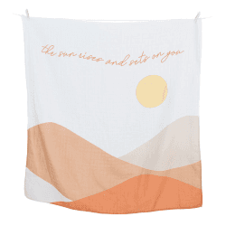 Image showing the Milestone Muslin Blanket & Cards Gift Set, Sun Rises product.
