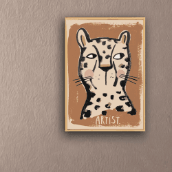 Image showing the Leo Artist Poster Print, 50 x 70cm, Brown product.