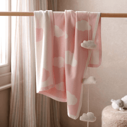 Image showing the Cloud Blanket, White/Pink product.