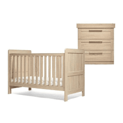 Image showing the Atlas 2 Piece Nursery Furniture Set (excl. Mattress), Light Oak product.
