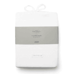 Image showing the Pack of 2 Cot Fitted Sheets, White product.