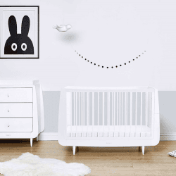 Image showing the SnuzKot Skandi Cot Bed excl. Mattress, White product.