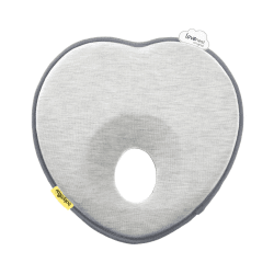 Image showing the Lovenest Heart Anti Flat Head Baby Pillow, Grey product.