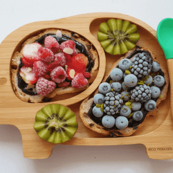 Image showing the Elephant Bamboo Suction Plate, Orange product.