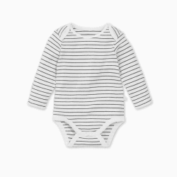 Image showing the Long Sleeve Bodysuit, 0 - 3 Months, Grey Stripe product.