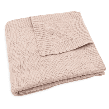 Image showing the Grain Knit Baby Blanket, 75 x 100cm, Wild Rose product.