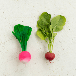 Image showing the Ramona the Radish Natural Rubber Teether & Bath Toy, Pink product.