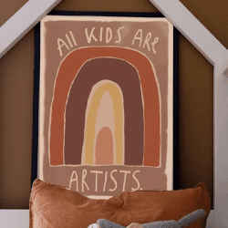 Image showing the Rainbow Poster Print, 50 x 70cm, Brown product.