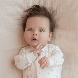 Image showing the Baby Bunny Baby Romper, 2 - 4 Months, White product.