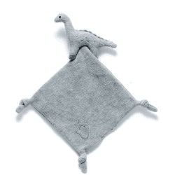 Image showing the Knitted Comforter with Dinosaur, Grey product.