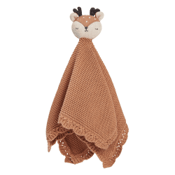 Image showing the Deer Knitted Cuddle Cloth, Brown product.