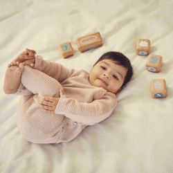 Image showing the Wooden Baby Milestone Blocks, Multi product.