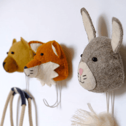 Image showing the Baby Bunny Coat & Wall Hook, Grey product.