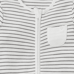 Image showing the Clever Zip Sleepsuit, 0 - 3 Months, Grey Stripe product.