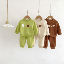 Image showing the The Autumn Bear Colour Tracksuit, 0 - 6 Months, Cream product.