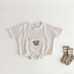 Image showing the Waffle Bear Bodysuit, 0 - 6 Months, Cream product.